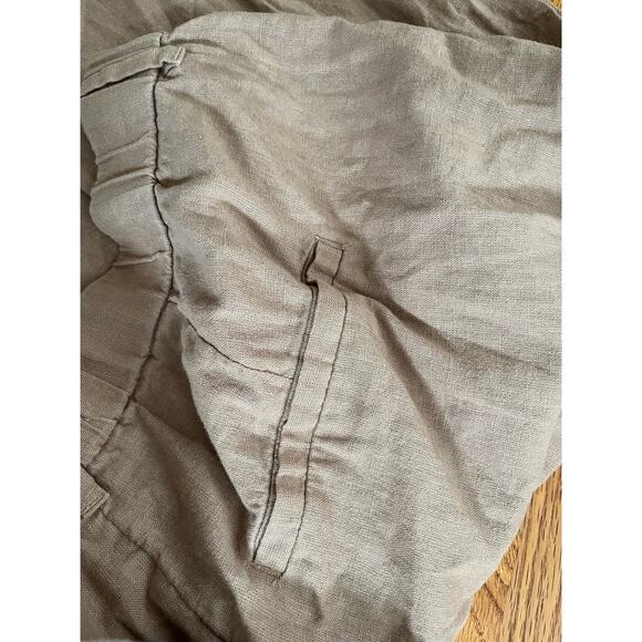 Vintage Abercrombie & Fitch linen blend high rise pleated  wide leg pants XL tan - Picture 5 of 6